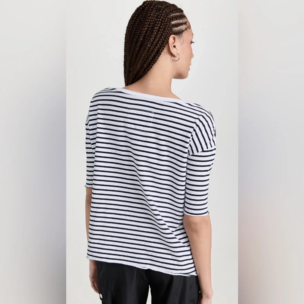 Frank & Eileen French Striped Top Black/White - Picture 2 of 7